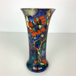 Molly Hancock Cherry Ripe Coronaware Vase Tree Nature Handpainted Vtg Antique